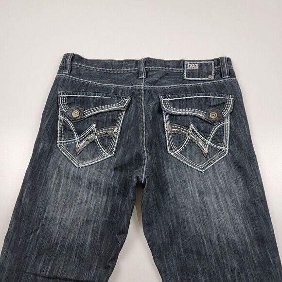 Vintage Y2K Pepe London Wide Leg Baggy Jeans sz 36x34 Jnco Style Thick Stitched